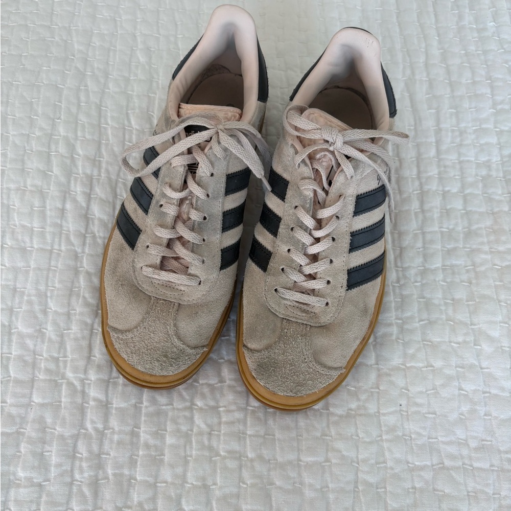 Adidas Women's Pink and Navy Platform Gazelles